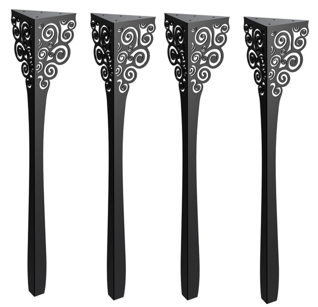 Picioare metalice mobilier,masa dinning, masuta cafea,comoda,consola, model flower, set 4 buc - BUZ.RO