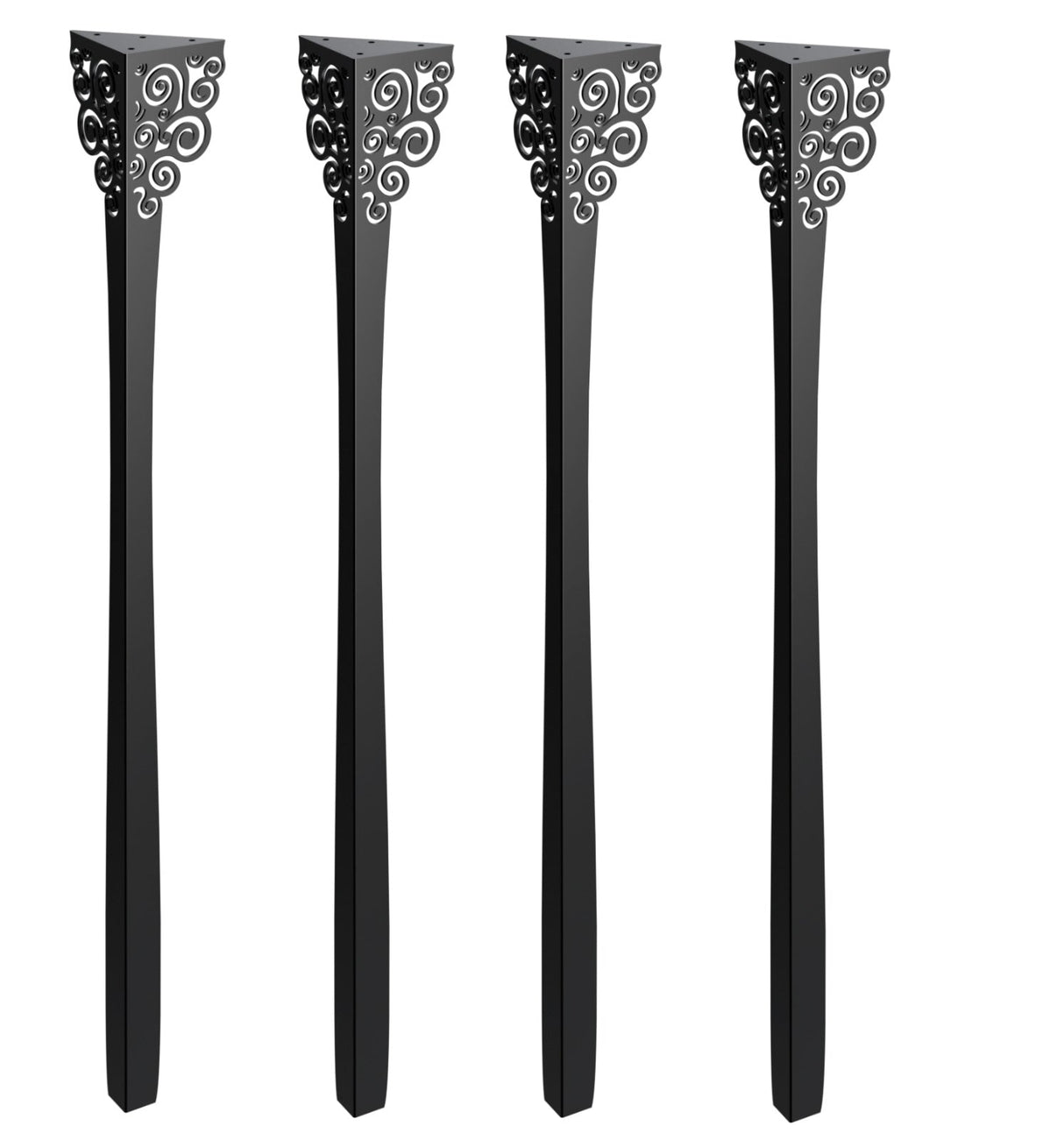 Picioare metalice mobilier,masa dinning, masuta cafea,comoda,consola, model flower, set 4 buc - BUZ.RO