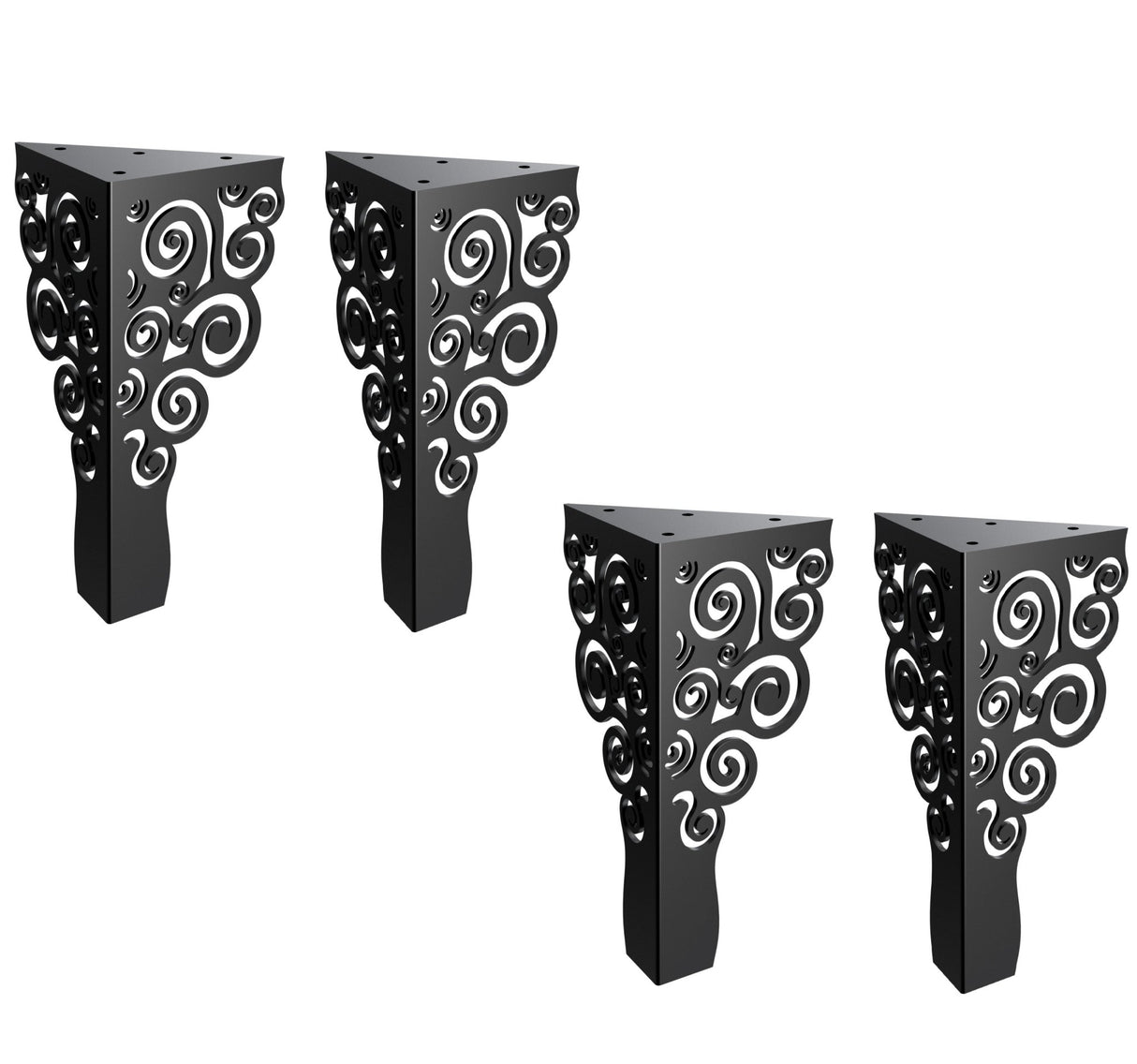 Picioare metalice mobilier,masa dinning, masuta cafea,comoda,consola, model flower, set 4 buc - BUZ.RO