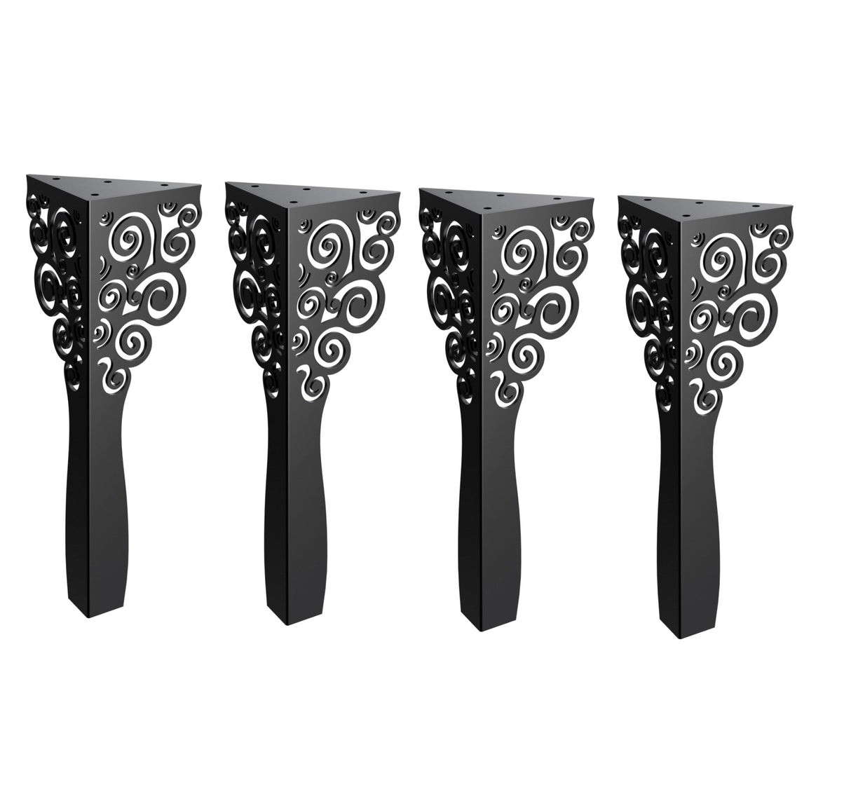 Picioare metalice mobilier,masa dinning, masuta cafea,comoda,consola, model flower, set 4 buc - BUZ.RO