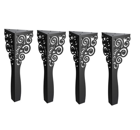 Picioare metalice mobilier,masa dinning, masuta cafea,comoda,consola, model flower, set 4 buc - BUZ.RO