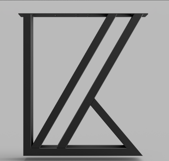 Picioare metalice masa, set metal, 2 bucati, mobilier dining, 65x8x72 cm