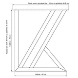 Picioare metalice masa, set metal, 2 bucati, mobilier dining, 65x8x72 cm