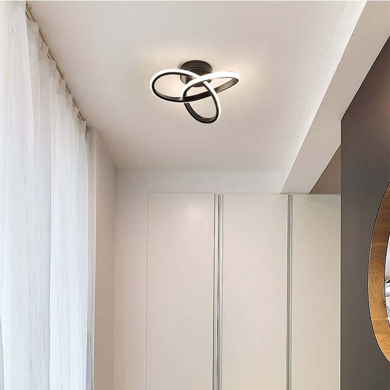 Lustra led, plafoniera led, aluminiu, 22W, 3 tipuri de lumina, diametru 24 cm, 220V, 1800Lm, negru