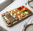 Platou Servire Frasin | 3 Compartimente | 45x25x2cm | Lemn Masiv | Ulei Natural - BUZ.RO