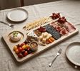 Platou Servire Frasin | Compartiment Mare | Locas Pahar | 60x29cm - BUZ.RO
