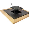 Plita gratar cu focar,grill si suport ceaun sau disc, Firepit, incorporabil, 95x95 cm - BUZ.RO