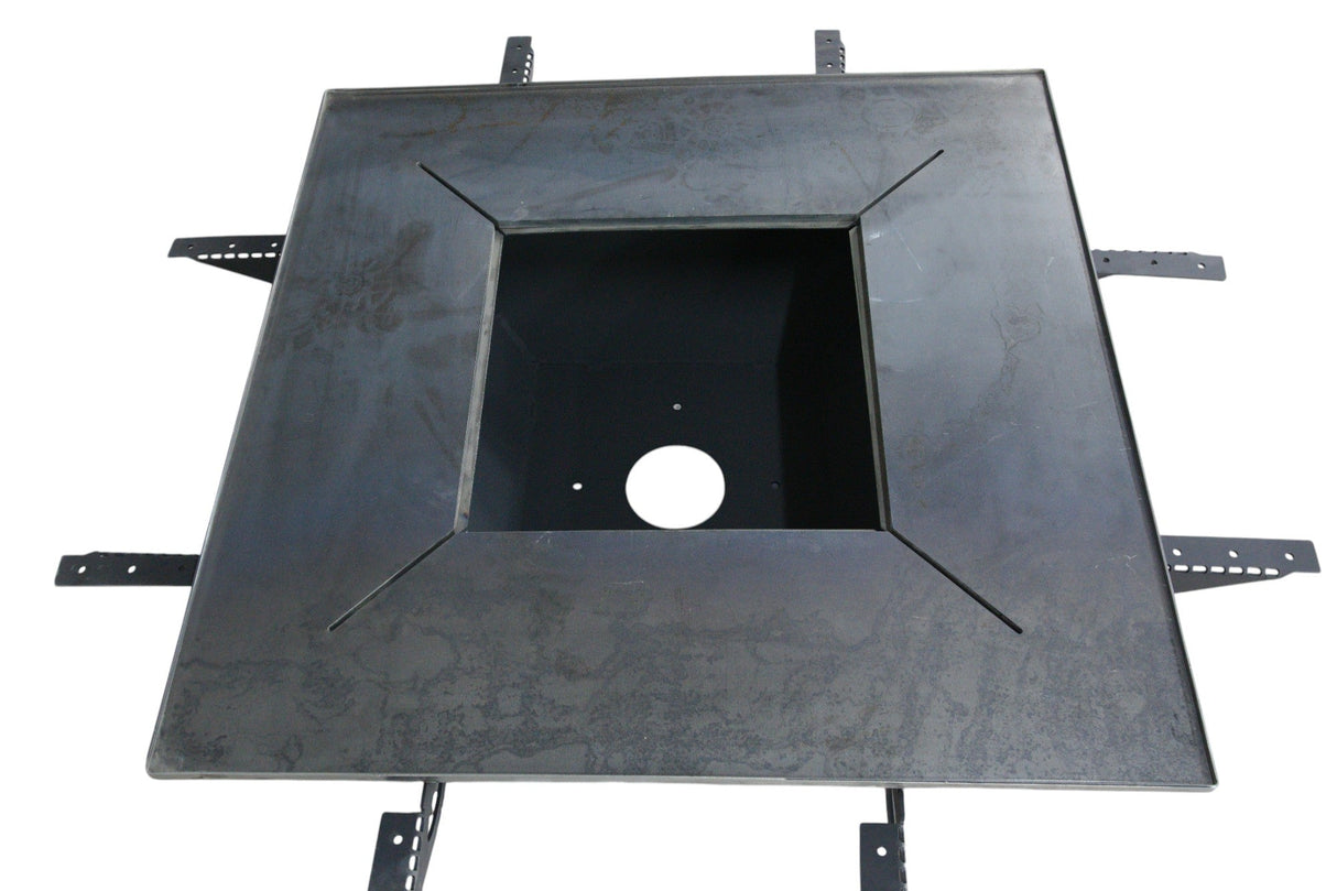 Plita gratar cu focar,grill si suport ceaun sau disc, Firepit, incorporabil, 95x95 cm - BUZ.RO