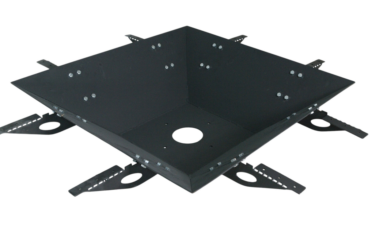 Plita gratar cu focar,grill si suport ceaun sau disc, Firepit, incorporabil, 95x95 cm - BUZ.RO