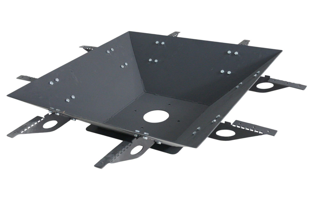 Plita gratar cu focar,grill si suport ceaun sau disc, Firepit, incorporabil, 95x95 cm - BUZ.RO