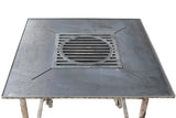 Plita gratar cu focar,grill si suport ceaun sau disc, Firepit, incorporabil, 95x95 cm - BUZ.RO