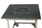 Plita gratar cu focar,grill si suport ceaun sau disc, Firepit, incorporabil, 95x95 cm - BUZ.RO