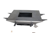 Plita gratar cu focar,grill si suport ceaun sau disc, Firepit, incorporabil, 95x95 cm - BUZ.RO