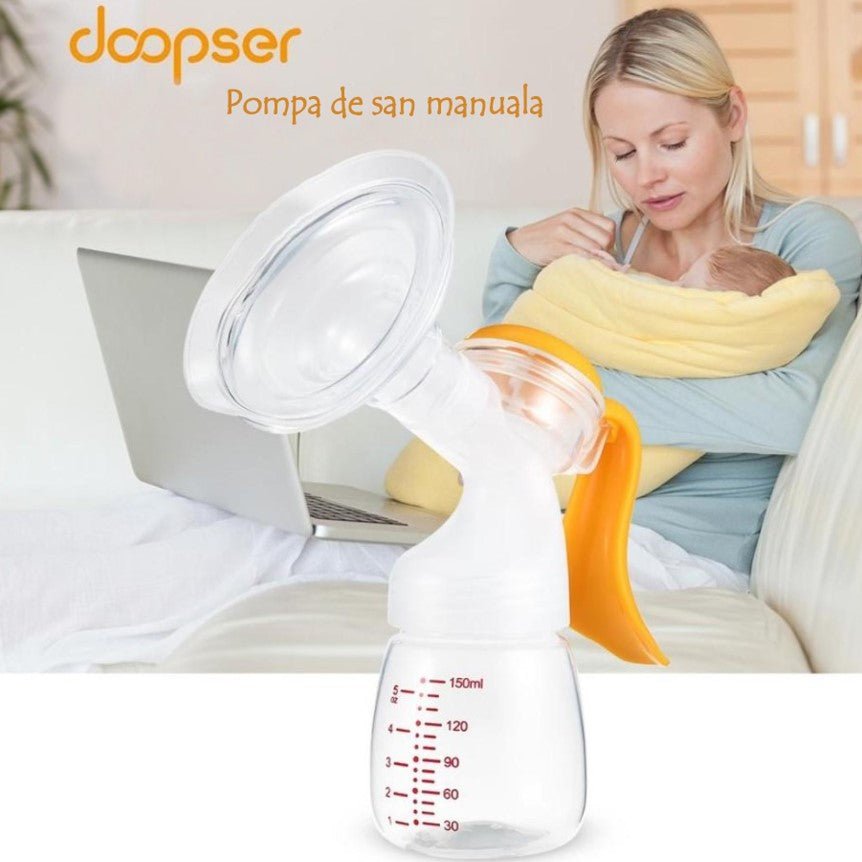 Pompa de san manuala Doopser, alaptare naturala, biberon cu senzor temperatura, tetina, cupa silicon, 2 nivele ajustabile - BUZ.RO