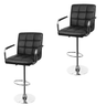 Set scaune salon/bar, reglabil, hidraulic, picior static, alb/negru – design modern