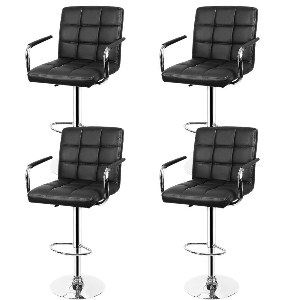 Set scaune salon/bar, reglabil, hidraulic, picior static, alb/negru – design modern