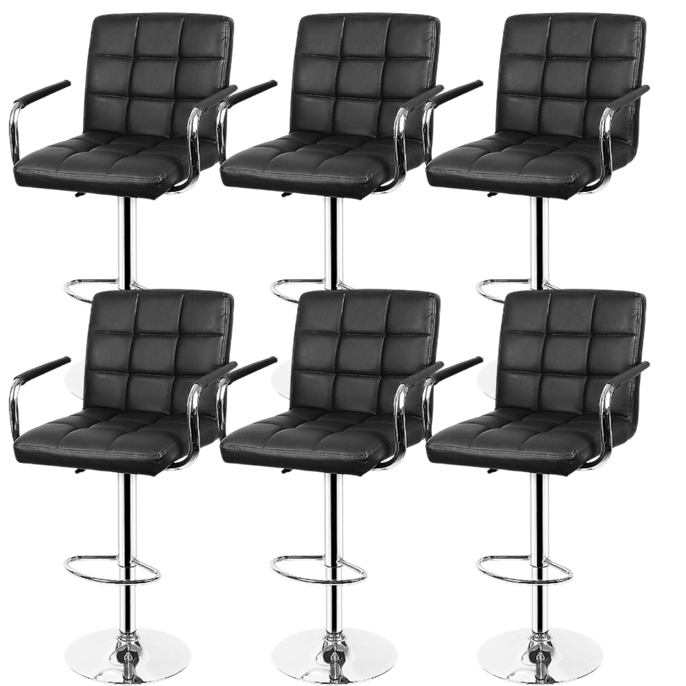Set scaune salon/bar, reglabil, hidraulic, picior static, alb/negru – design modern