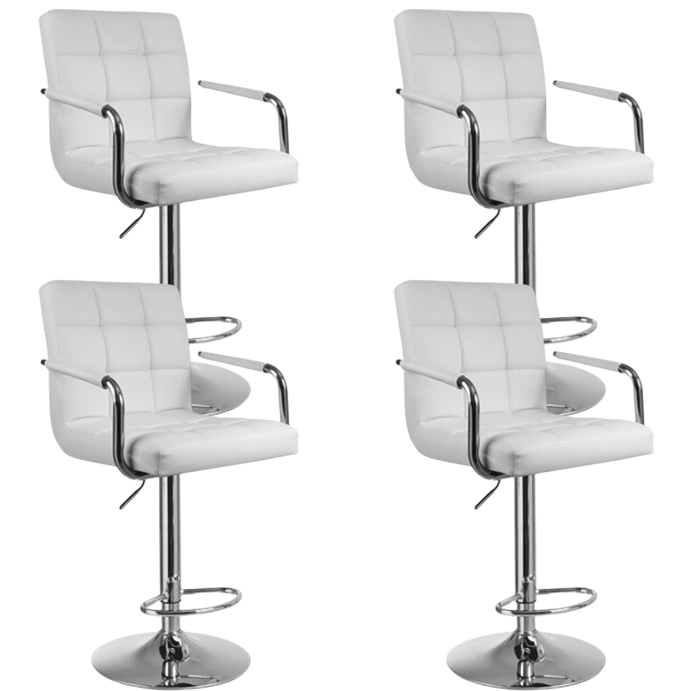Set scaune salon/bar, reglabil, hidraulic, picior static, alb/negru – design modern
