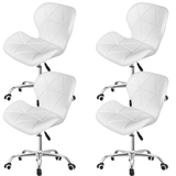 Set scaune cu roti si inaltime reglabila pentru salon, cosmetica, birou, Negru/ALB