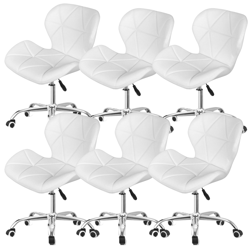 Set scaune cu roti si inaltime reglabila pentru salon, cosmetica, birou, Negru/ALB