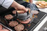 Pres fonta burgeri| carne|gratar| 17.8 cm| Maner lemn - BUZ.RO