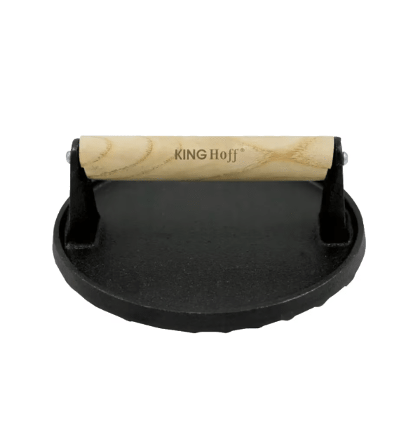 Pres fonta burgeri| carne|gratar| 17.8 cm| Maner lemn - BUZ.RO