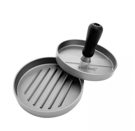 Presa aluminiu burgeri| carne|gratar| 12 cm| Acoperire antiaderenta| Maner plastic - BUZ.RO
