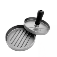 Presa aluminiu burgeri| carne|gratar| 12 cm| Acoperire antiaderenta| Maner plastic