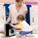 Pusculita, jucarie interactiva tip seif pentru copii albastru - BUZ.RO