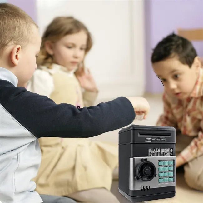 Pusculita, jucarie interactiva tip seif pentru copii albastru - BUZ.RO