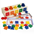 Puzzle Montessori potrivire forme si culori, 35 piese din lemn natural eco, 5 coloane de sortare a culorilor - BUZ.RO