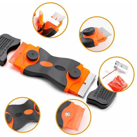 Racleta Plita, Cuptor și Sticla – Oțel Inoxidabil + Plastic, cu Lame de Schimb - BUZ.RO