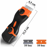 Racleta Plita, Cuptor și Sticla – Oțel Inoxidabil + Plastic, cu Lame de Schimb - BUZ.RO