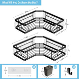 Raft de dus, tip etajera colt, organizator baie, etajera baie, coltar, din otel inoxidabil, set 2 buc
