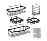 Raft de dus, tip etajera colt, organizator baie, etajera baie, coltar, din otel inoxidabil, set 2 buc