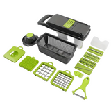 Razatoare multifunctionala, legume, fructe, 9 piese, lame inox, maner protectie - BUZ.RO