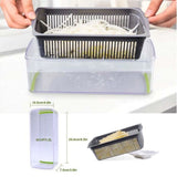 Razatoare multifunctionala, legume, fructe, 9 piese, lame inox, maner protectie