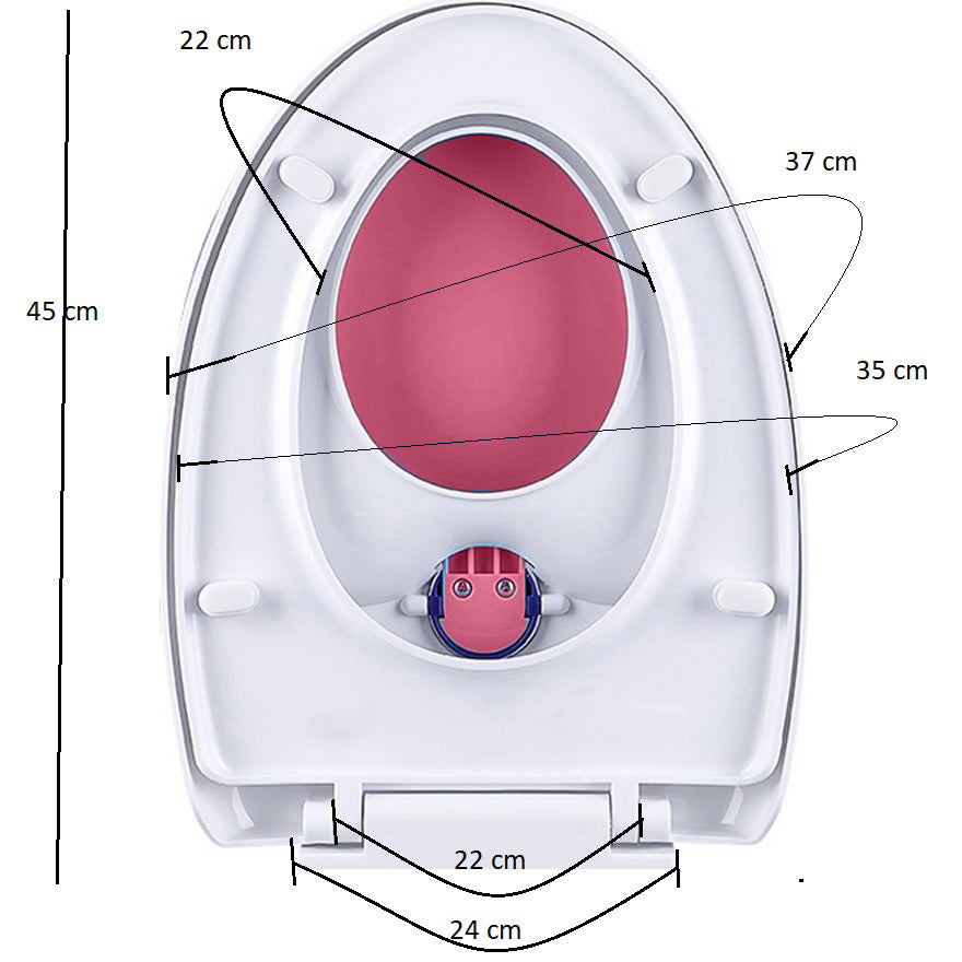 Reductor WC copii portabil, suprafata de siguranta antialunecare, antiderapant, albastru, forma lacrima, 45L x 37l cm
