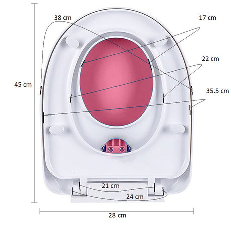 Reductor WC copii portabil, suprafata de siguranta antialunecare, antiderapant, roz, forma ovala, 45Lx38l cm - BUZ.RO
