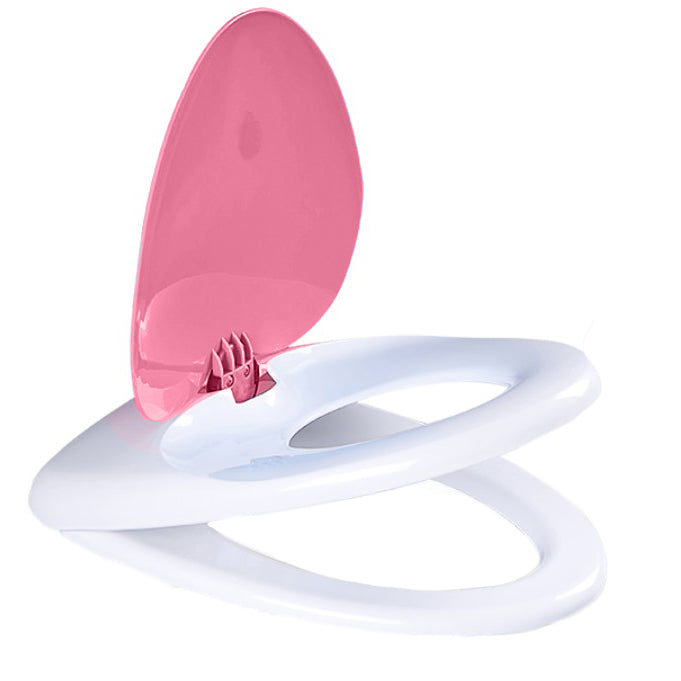 Reductor WC copii portabil, suprafata de siguranta antialunecare, antiderapant, roz, forma ovala, 45Lx38l cm