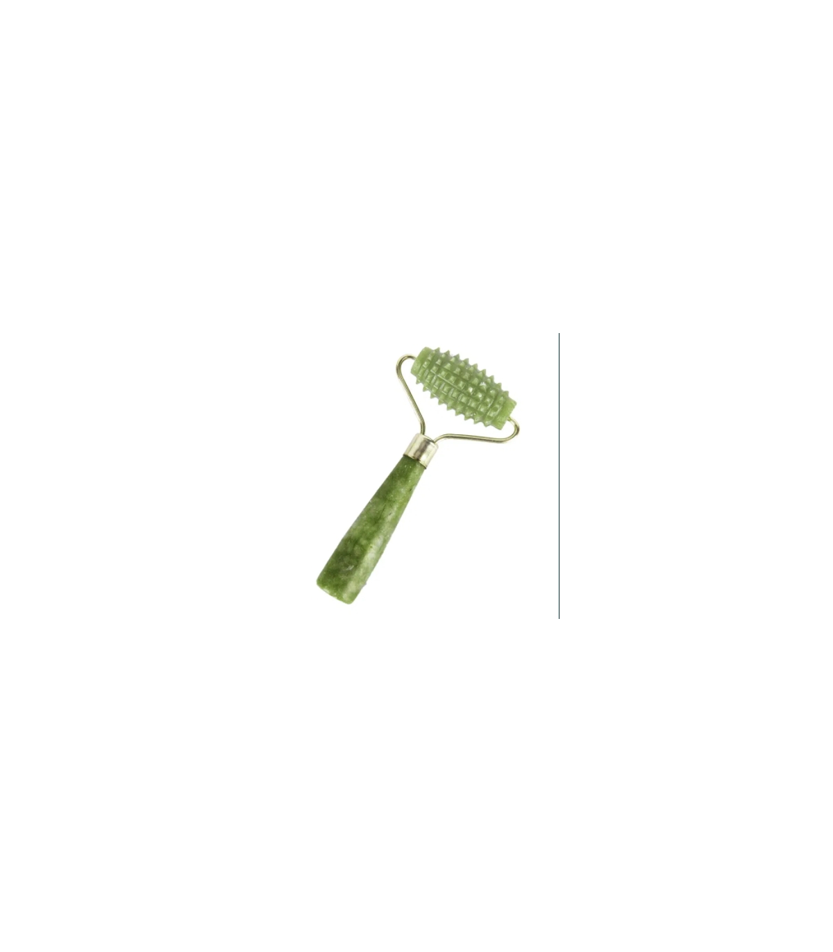 Rola masaj facial antirid, anticearcane, lifting, jad natural, aparat electric, gua sha, verde, 145 mm