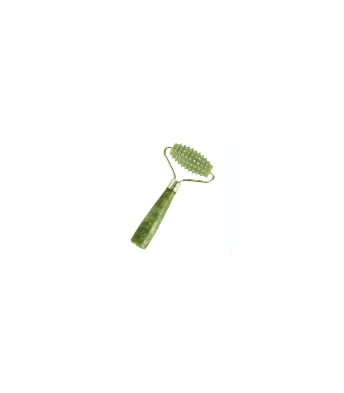Rola masaj facial antirid, anticearcane, lifting, jad natural, aparat electric, gua sha, verde, 145 mm - BUZ.RO