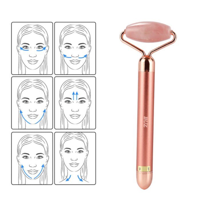 Rola Masaj Facial Electrică din Jad Roz – Lifting, Detoxifiere, Fermitate - BUZ.RO