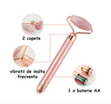 Rola Masaj Facial Electrică din Jad Roz – Lifting, Detoxifiere, Fermitate - BUZ.RO