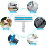 Rola scame, perie curatare par animale, bidirectionala, albastra - BUZ.RO