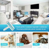 Rola scame, perie curatare par animale, bidirectionala, albastra - BUZ.RO