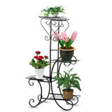 Suport flori metalic, suport plante  cu ghiveci,   
4 etajere separate, 87X50X25 cm, culoare alba