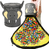 Sac 2in1, pentru depozitare si transport jucarii, diametru 150 cm, model  elefant