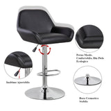 Scaun bar / bucatarie / salon cu inaltime ajustabila, husa piele ecologica , suport picioare - BUZ.RO