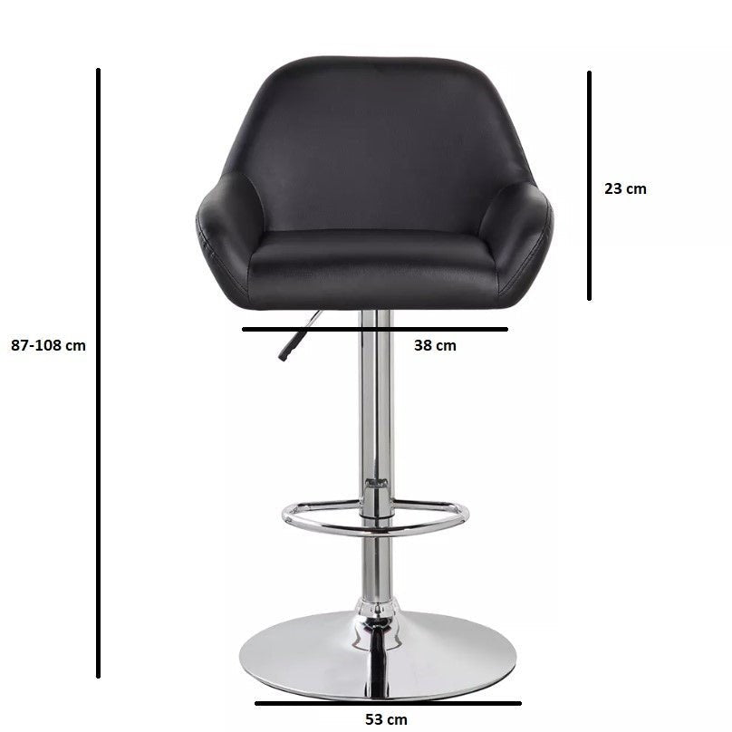 Scaun bar / bucatarie / salon cu inaltime ajustabila, husa piele ecologica , suport picioare - BUZ.RO